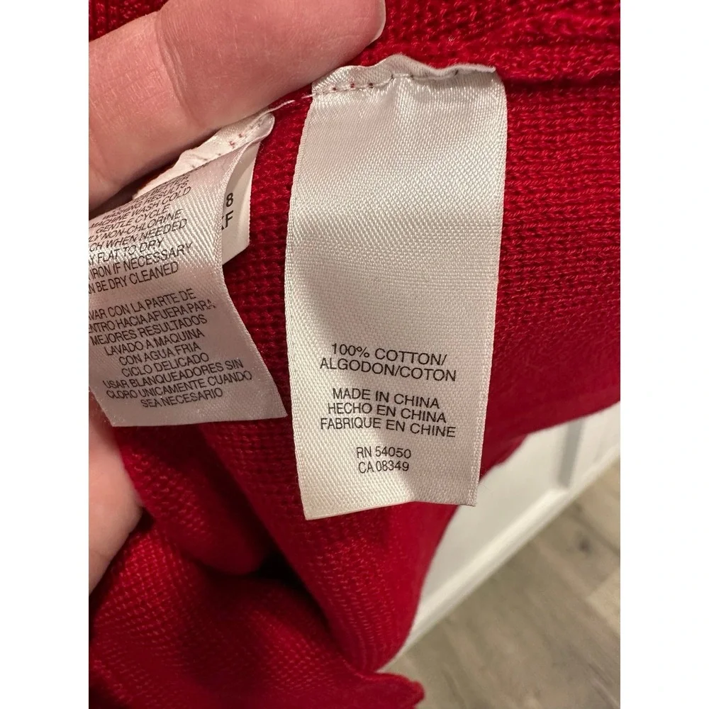 Jones New York Signature Petite Large Red Button-Front‎ Jacket